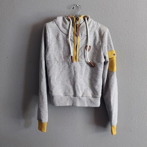 Wanakome Tops - Wanakome Gray Neva Half Zip Hoodie Small